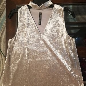 Design Lab Lord & Taylor Velvet Sleeveless Shirt